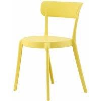 Fusion Living Lemon Yellow Plastic Bistro Dining Chair