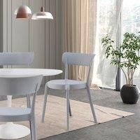 Fusion Living Light Grey Plastic Bistro Dining Chair