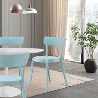 Fusion Living Dusky Blue Plastic Bistro Dining Chair