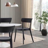 Fusion Living Black Plastic Bistro Dining Chair