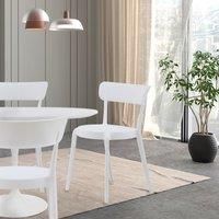 Fusion Living White Plastic Bistro Dining Chair