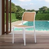 Fusion Living White Plastic Caf Dining Chair