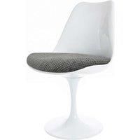 White Tulip Dining Chair with Textured Cushion