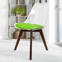 Fusion Living Soho Clear Plastic Dining Chair with Squared Legs