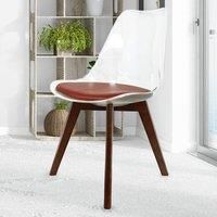 Clear Plastic Dining Chairs - Dark Wood Legs - Seat Pad - Various Colours - Soho