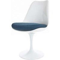 Fusion Living White and Velveteen Navy Chelsea Side Chair