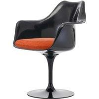 Fusion Living Black and Velveteen Orange Chelsea Armchair