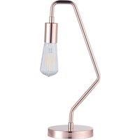 Happy Homewares Industrial Vintage Style Shiny Copper Plated Table Lamp with Inline Switch| 1 x E27 60w Maximum | 45cm Height