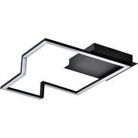 Happy Homewares Modern Designer Thin Profile Strip Low Energy LED Ceiling Lighting Fitting in Sleek Matt Black Sand | 38w = 125w | 3000k Warm White Colour | 2204 Lumens | 11cm x 42cm