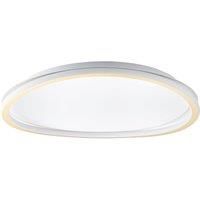 Modern Designer Satin Gold Plated LED Circular Flush Ceiling Light with Inner Opal Diffuser | 40w = 150w | 3000k 2350 Lumens | 8cm x 50cm by Happy Homewares