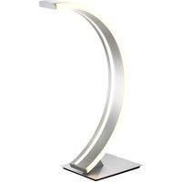 Happy Homewares Modern Brushed Silver LED Desk Lamp with Thin Profile Strip and Inline Switch | 16w = 75w | 3000k Warm White | 895 Lumens | 40cm Height