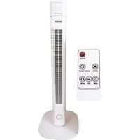 MYLEK Oscillating Tower Fan Electric 36" with Remote Control (Batteries Fitted) and Touch Button, Timer 12 Hour and Ioniser, Air Purifier, Night Function, 3 Cooling Settings, Room Temp Display - White