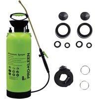 Pro-Kleen Garden Pressure Pump Sprayer Manual Action 8L With Brass Lance and Spare Seal Kit - For Weed Killer, Garden Chemicals, Pesticides, Herbicides, Insecticides, Fungicides (8 Litres)