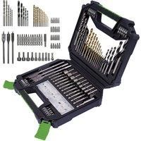 Drill Bits Set DIY Metal Wood Masonry High Grade Steel Screwdriver bit 128pc