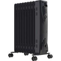 Oil Filled Electric Radiator 2KW Thermostat 3 Heat Settings Portable Heater