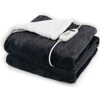 Electric Heated Throw Fleece Reversible Blanket 160 X 130cm