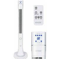 White 48 Inch Oscillating Tower Fan Remote Control Timer & Ioniser 60W