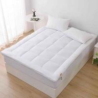 Glamhaus Mattress Topper Thick Box Stitched Cushioned Cotton Bed Topper Anti Allergy Resistant Oeko Tex 100 and Silvadur Standard 800GSM with Fitted Skirt (Super King 180 x 200cm)