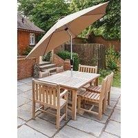 Glamhaus Tilting Khaki Sand Garden Table Parasol Umbrella 2.7M