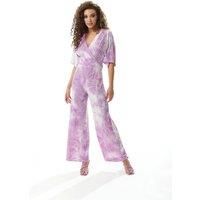 Jumpsuit In White and Pink Tie Dye