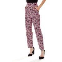 Mixed Animal Print Trousers in Purple