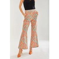 Orange Scribble Flare Trousers