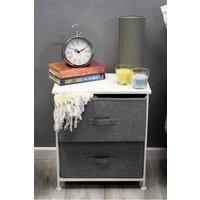 Lotte 2 Drawer Versatile Storage Chest of Drawers Shelving Unit Grey Linen Drawer Organiser & Bathroom Storage