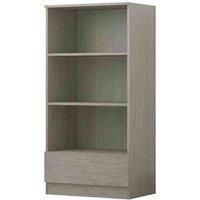 Bookcase with Three Shelves and Storage Drawer, Rustic Oak