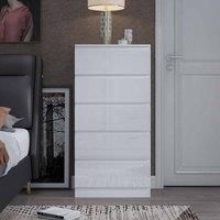 Fwstyle Modern Tall 5 Drawer Chest Of Drawers £ White Gloss