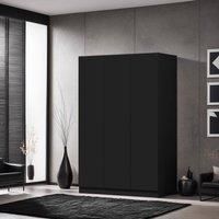 Large Triple 3 Door Matt Black Wardrobe