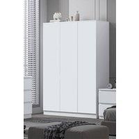 Large Triple 3 Door Matt White Wardrobe