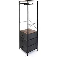 FWStyle Slimline Storage Rack With 3 Fabric Drawers