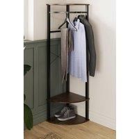 FWStyle Corner Hall Rack In Black Metal
