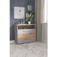 3 Drawer Chest Of Drawers Matt Grey & Sonoma Oak