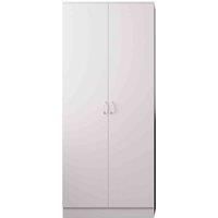 Tunis White 2 Door Wardrobe Bedroom Furniture Cupboard Metal T-Bar Handles