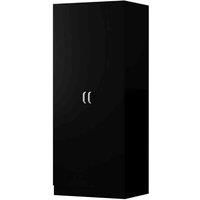 Tunis Black 2 Door Wardrobe Bedroom Furniture Cupboard Metal T-Bar Handles