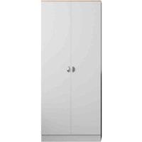 Esher White 2 Door Wardrobe Storage Cupboard Bedroom Furniture Metal Cup Handles