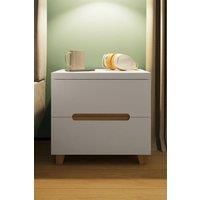 White High Gloss Veloce 2 Drawer Bedside Table No-Tools Click-Together Cabinet
