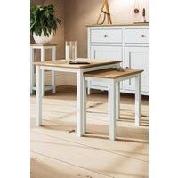 FWStyle Taberno Oak Nest of 2 Tables - Linen