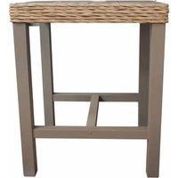 Solid Reclaimed Pine Grey Wash Bar Table Rattan Detailing