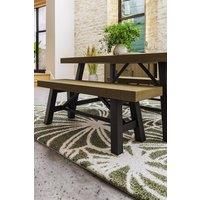 Dining Bench Solid Pine 132cm Driftwood Lacquered Finish