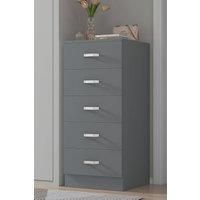 Chest of Drawers 5 Drawer Matt Grey Bedroom Furniture