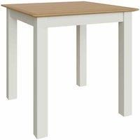 Linen Cream Dining Table Square 80cm Oak Veneer Kitchen Furniture