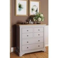 Solid Oak Chest Of 6 Drawers Dove Grey Ready Assembled