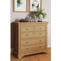 6 Drawer Chest Of Drawers Solid Natural Oak Lacquered Finish Ready Assembled