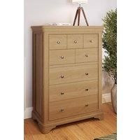 Ready Assembled 6 Drawer Chest Of Drawers Natural Oak Lacquered Finish