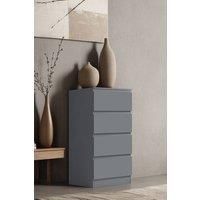 4 Drawer Chest Of Drawers Dark Grey Matt Bedside Bedroom Storage Furniture
