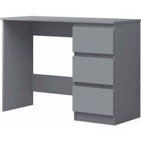 Dark Matt Grey Desk 3 Drawer Home Office Dressing Table Scratch Resistant