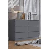 FW Style Stora 6 Drawer Chest Of Drawers Matt Dark Grey