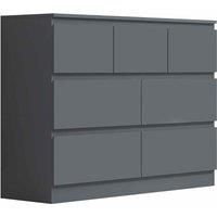 FW Style Stora 7 Drawer Merchant Chest Of Drawers Matt Dark Grey